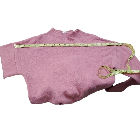 WAYF Pink Mock Neck Tie Front Pullover Sweater Medium - Picture 4 of 6